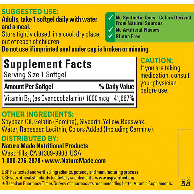 네이처메이드 비타민 B12 1000mcg 400소프트젤